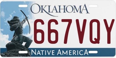 OK license plate 667VQY