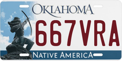 OK license plate 667VRA