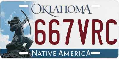 OK license plate 667VRC