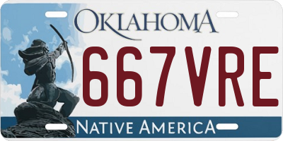 OK license plate 667VRE