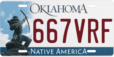 OK license plate 667VRF