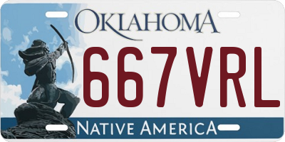 OK license plate 667VRL