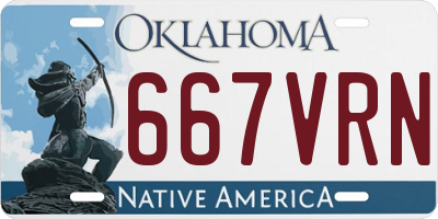 OK license plate 667VRN