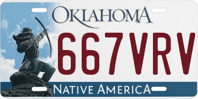 OK license plate 667VRV