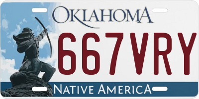OK license plate 667VRY