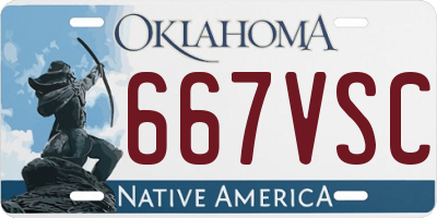 OK license plate 667VSC