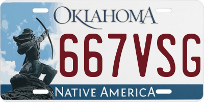 OK license plate 667VSG