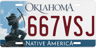 OK license plate 667VSJ
