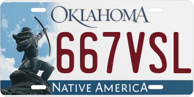 OK license plate 667VSL
