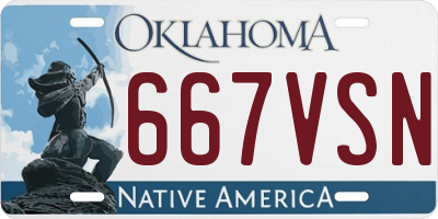 OK license plate 667VSN