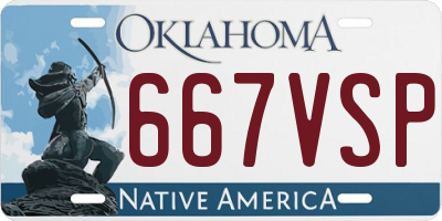 OK license plate 667VSP