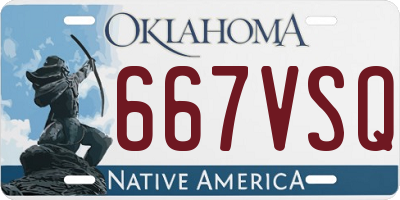 OK license plate 667VSQ