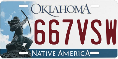 OK license plate 667VSW