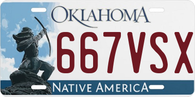 OK license plate 667VSX