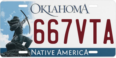 OK license plate 667VTA
