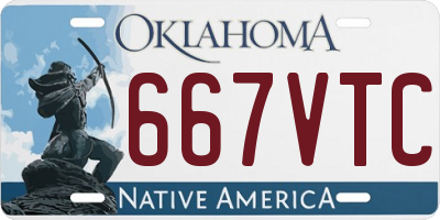 OK license plate 667VTC