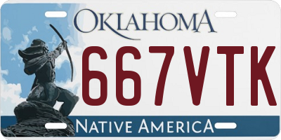 OK license plate 667VTK