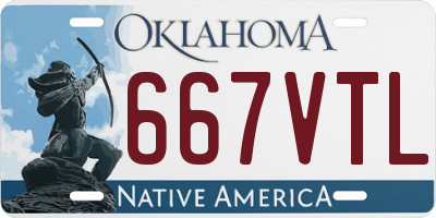 OK license plate 667VTL