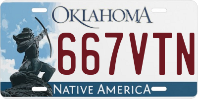 OK license plate 667VTN