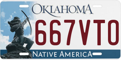 OK license plate 667VTO