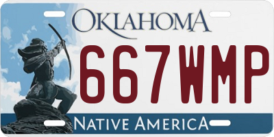 OK license plate 667WMP