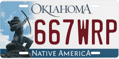 OK license plate 667WRP