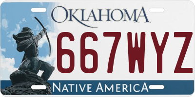 OK license plate 667WYZ