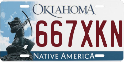 OK license plate 667XKN