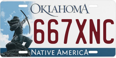 OK license plate 667XNC