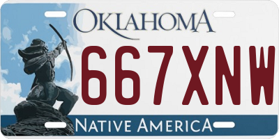 OK license plate 667XNW