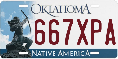 OK license plate 667XPA