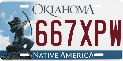 OK license plate 667XPW
