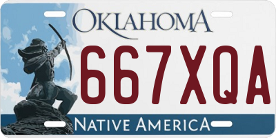 OK license plate 667XQA