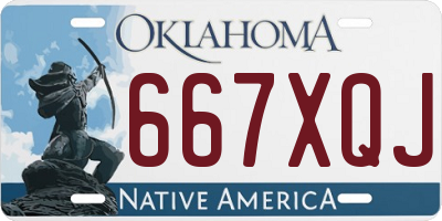 OK license plate 667XQJ