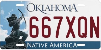 OK license plate 667XQN