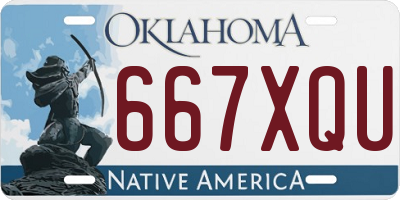 OK license plate 667XQU