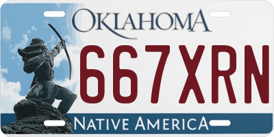 OK license plate 667XRN