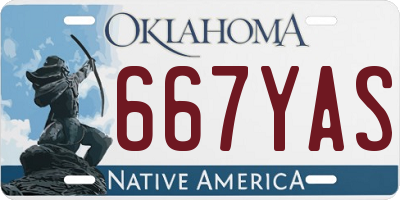 OK license plate 667YAS