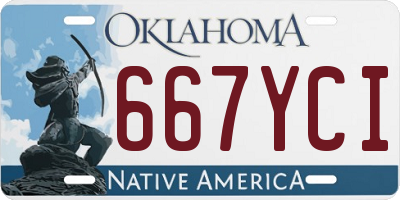 OK license plate 667YCI