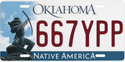 OK license plate 667YPP