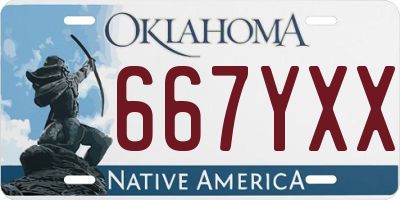 OK license plate 667YXX