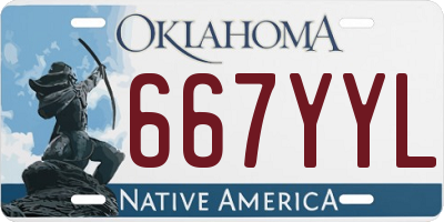 OK license plate 667YYL