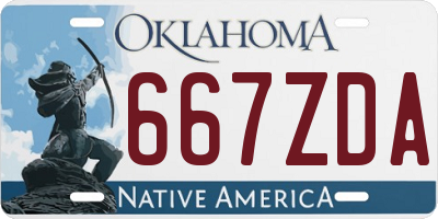 OK license plate 667ZDA
