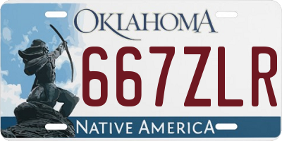 OK license plate 667ZLR