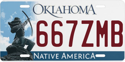 OK license plate 667ZMB