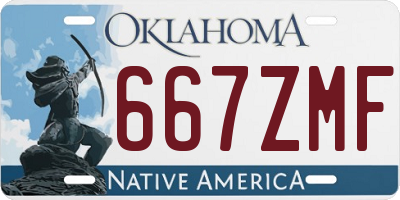 OK license plate 667ZMF