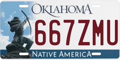 OK license plate 667ZMU