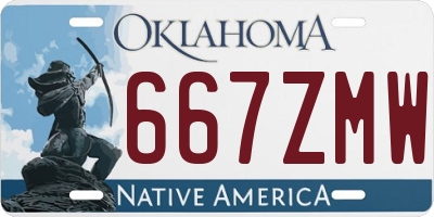 OK license plate 667ZMW