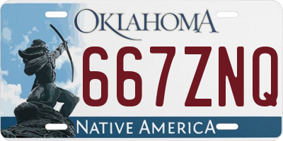 OK license plate 667ZNQ