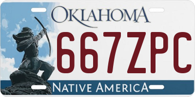 OK license plate 667ZPC